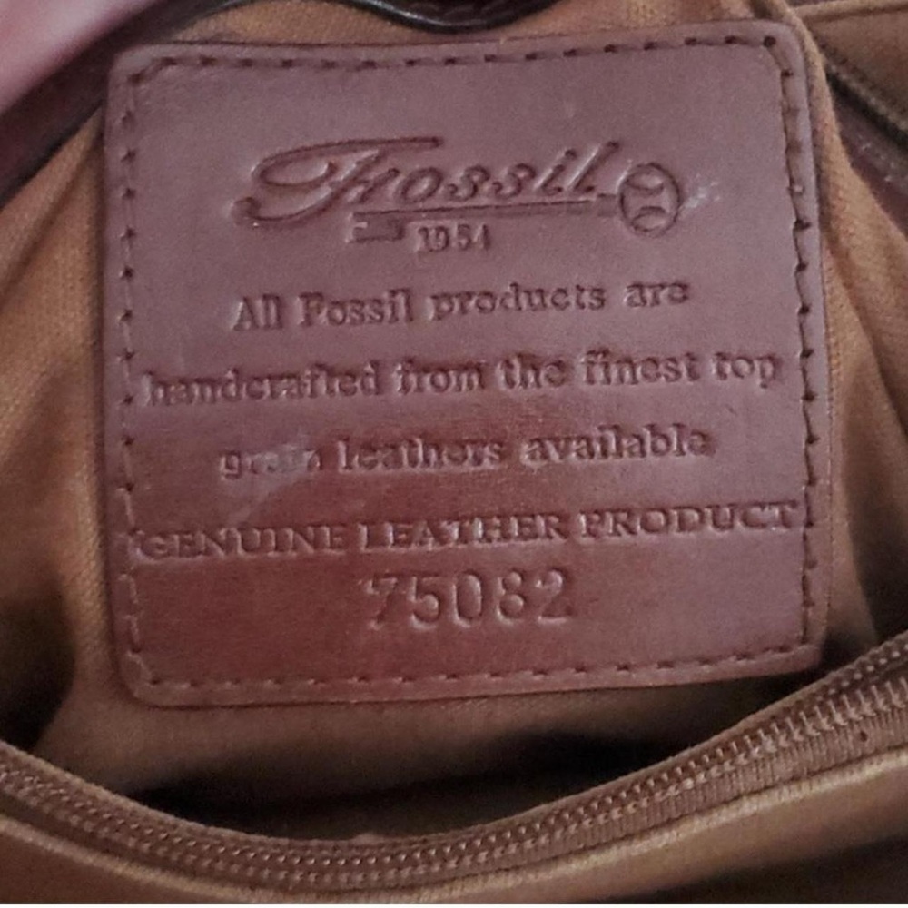 Vintage Fossil Elegant Brown Woven Leather Bag - Picture 5 of 5